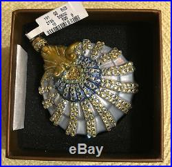 New in Box JAY STRONGWATER SEA SHELL Christmas Ornament Swarovski Crystals