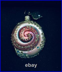 New in Box Jay Strongwater Sea Shell Ornament Swarovski Crystals