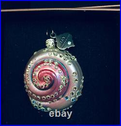 New in Box Jay Strongwater Sea Shell Ornament Swarovski Crystals