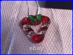 New in Box Swarovski Candy Cane Heart Ornament Christmas #5403314