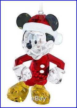 Nib $200 Swarovski Mickey Mouse Christmas Ornament Retired 2015 #5004690
