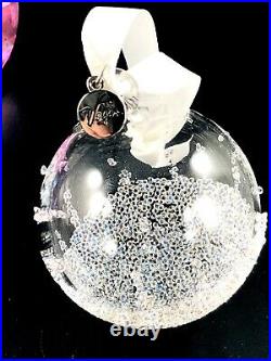 Nib 2015 Swarovski Crystal Ball Las Vegas Holiday Ornament With White Ribbon