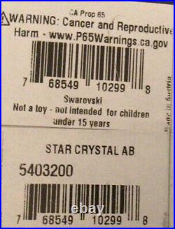 Nib Swarovski Crystal Christmas Star Ornament Multicolor Ab Large #5403200