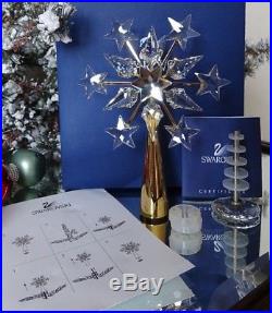 Nib Swarovski Crystal Christmas Tree Topper Gold #632785