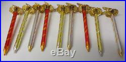 Old Lot Mercury Glass Christmas Tree Clips 9 Icicles Candles Hand Blown Twisted