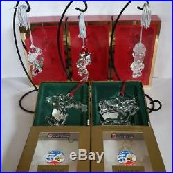 PEANUTS Snoopy Christmas Ornaments Crystal Set of 5 LENOX WATERFORD