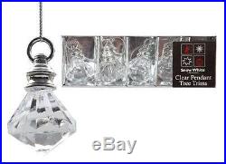 Pack of 5 Clear Acrylic Pendant Decorations Christmas Tree Crystal Bling Gift