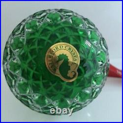 Pair Waterford Crystal 2014 Annual Ornament Christmas Cased Ball Emerald Green