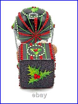 Patricia Breen Bearing Gifts Black Red Green Teddy Bear Christmas Tree Ornament