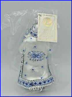 Patricia Breen Casimir Claus Peacock Blue Silver Christmas Ornament Peachtree