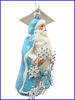 Patricia Breen Chaîne De Neige Turquoise Silver Santa Christmas Tree Ornament
