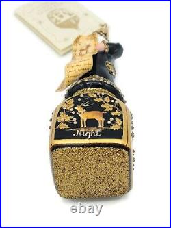 Patricia Breen Checking it Twice Night Black Gold Christmas Holiday Ornament