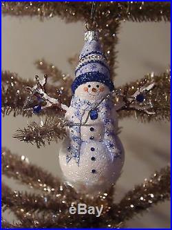 Patricia Breen Christmas Ornament Snowman with Crystal decorations