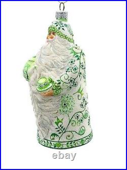 Patricia Breen Connaught Santa Chinoiserie Green Tea Party Christmas Ornament