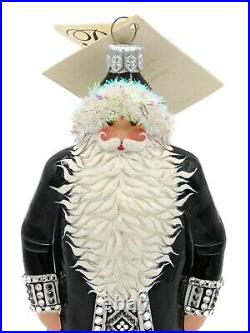 Patricia Breen Dazzling Claus Black Santa Crystal Christmas Holiday Ornament