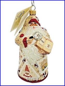 Patricia Breen Evans Santa Gingerbread Peppermint Christmas Holiday Ornament