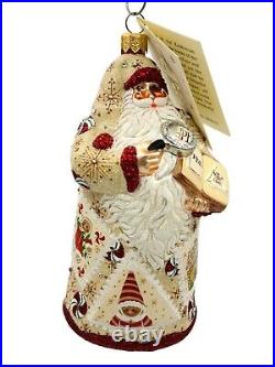 Patricia Breen Evans Santa Gingerbread Peppermint Christmas Holiday Ornament