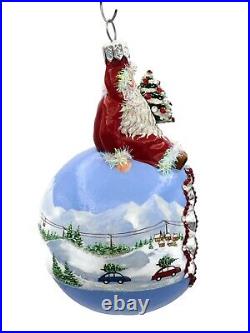 Patricia Breen Glorious St Moritz Santa Claus Reflector Christmas Tree Ornament