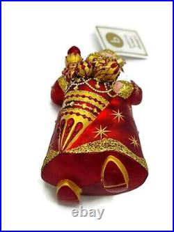 Patricia Breen Magnifique Red Gold Santa Claus Cornucopia Ornament Neiman Marcus