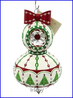 Patricia Breen Porter Reflector Drop Bow Red White Christmas Holiday Ornament