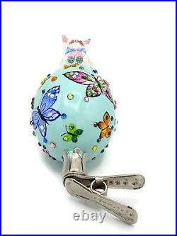 Patricia Breen Sitting Pretty Butterflies Easter Egg Bunny Holiday Clip Ornament