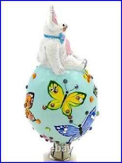 Patricia Breen Sitting Pretty Butterflies Easter Egg Bunny Holiday Clip Ornament