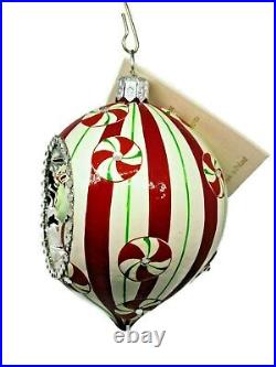 Patricia Breen Toujours Hamish Peppermint Chameleon Orb Christmas Ornament