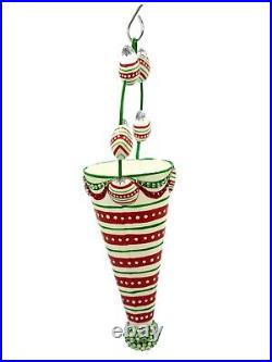 Patricia Breen Winter Cornucopia Horizontal Stripes Christmas Holiday Ornament