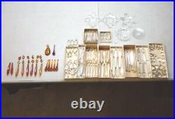 RARE 104 Piece Glass Crystal Icicle Christmas Ornaments Vtg Assorted Collection