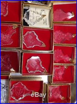 RARE Kusak Cut Crystal Prism Christmas Tree Ornament Collection (25) 1989-2013