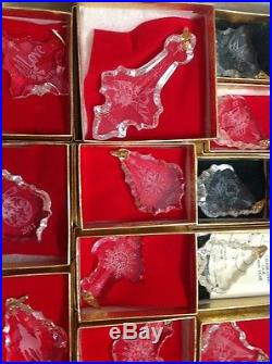 RARE Kusak Cut Crystal Prism Christmas Tree Ornament Collection (25) 1989-2013