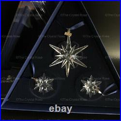 RARE Swarovski Crystal 2005 Annual Edition Snowflake Ornament Set 842602 Xmas