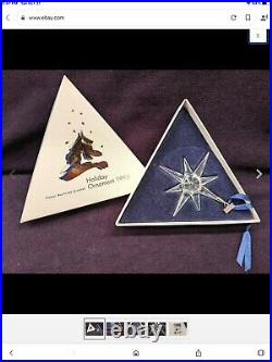 RARE Vintage 1995 Swarovski Austrian Crystal Snowflake Christmas Ornament & Box