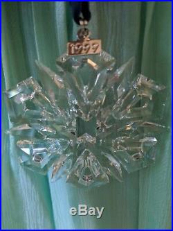 RARE Vintage 1999 Swarovski Austrian Crystal Snowflake Christmas Ornament