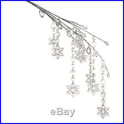 RAZ Imports24 Crystal Iced Snowflake Christmas SprayBranch/Stem/Wreath/Tree