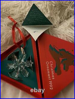 Rare 1992 Swarovski Crystal Christmas Holiday Ornament Box, COA Never Displayed