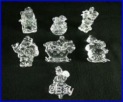 Rare Antique BACCARAT Flawless Crystal Set 7 x Christmas Ornaments & Figures
