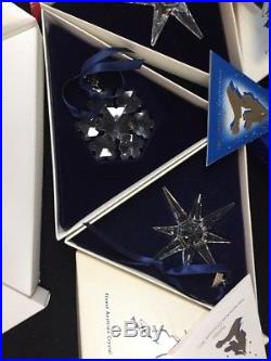 Rare Collection Swarovski Crystal Christmas Ornaments 1992 To 2003 Mint In Box