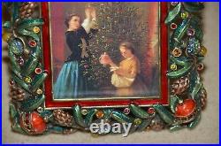 Rare Exquisite Jay Strongwater Christmas Ornaments Holiday Gold Crystal Frame