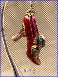 Rare Jay Strongwater Swarovski Crystals Shoe Christmas Ornament 2004