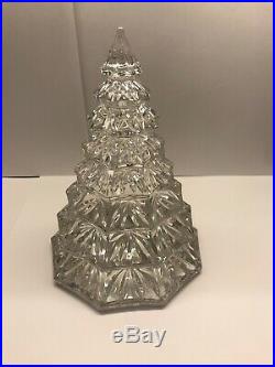 Rare Large Waterford Clear 6 1/2 Christmas Tree Crystal Decoration