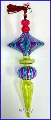 Rare Marquis by Waterford Crystal Carnival Fresco Colored Ornament