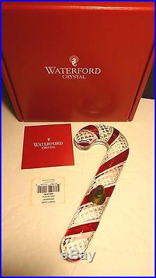 Rare NEW Waterford Crystal Christmas Ornament CANDY CANE 6 New In the Box