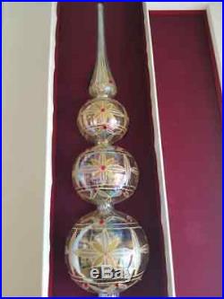 Rare NOS Waterford Crystal Blown 18 Jim O'Leary Gold Optic Christmas Tree Top