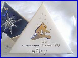Rare Swarovski Crystal Holiday Christmas Ornament 1995 DAMAGED with box See Desc
