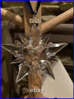 Rare! VERY PRETTY! 2001 Swarovski Crystal Christmas Ornament with Original Box COA