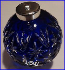 Rare Waterford Crystal Christmas Ornament Ball Cobalt Blue In Original Box