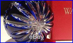 Rare Waterford Crystal Cobalt Blue Ball Christmas Tree Ornament In Box
