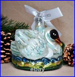Rare Waterford Crystal Holiday Heirlooms Seven Swans A Swimming Ornament In Box