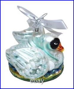 Rare Waterford Crystal Holiday Heirlooms Seven Swans A Swimming Ornament In Box